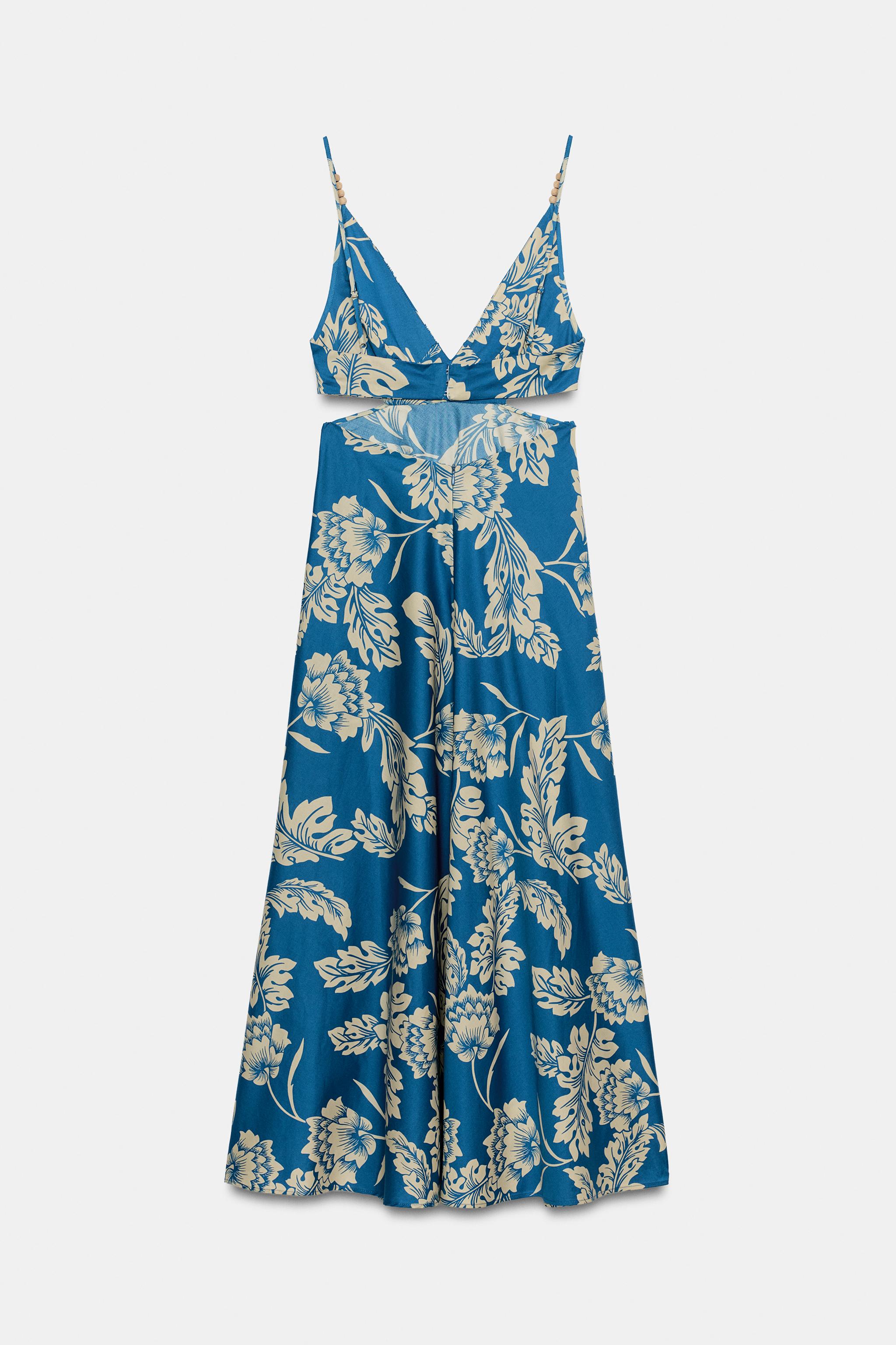ROBE MI-LONGUE IMPRIMÉE À OUVERTURES
